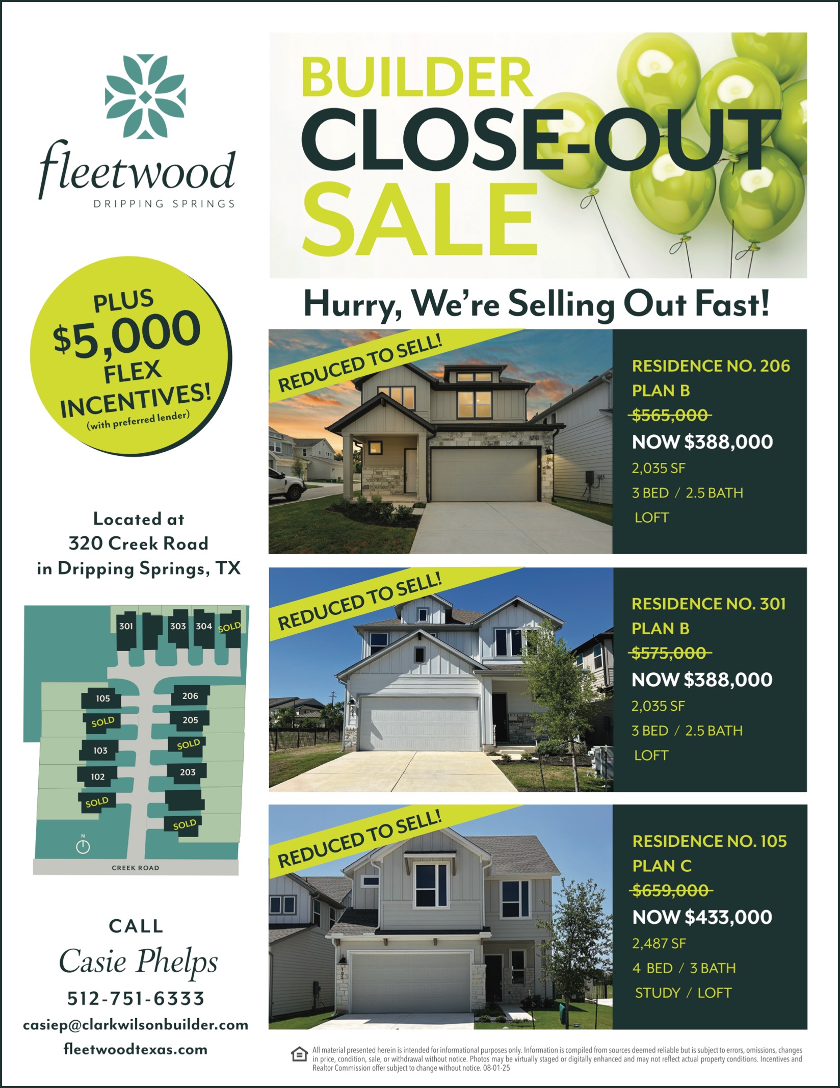 Builder Close-Out Sale