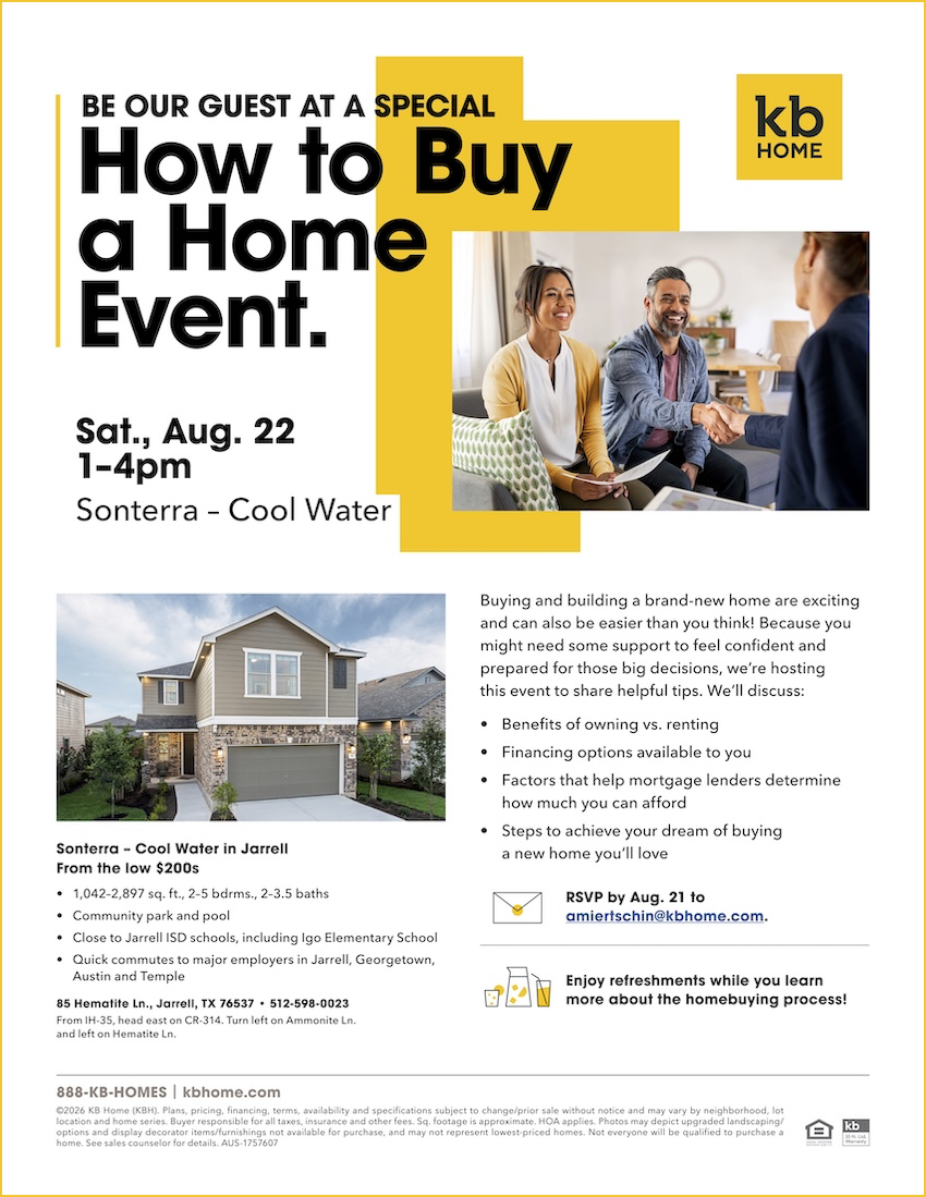 Sonterra - Cool Water KB Home Event on Sat. Aug 22 From 1-4