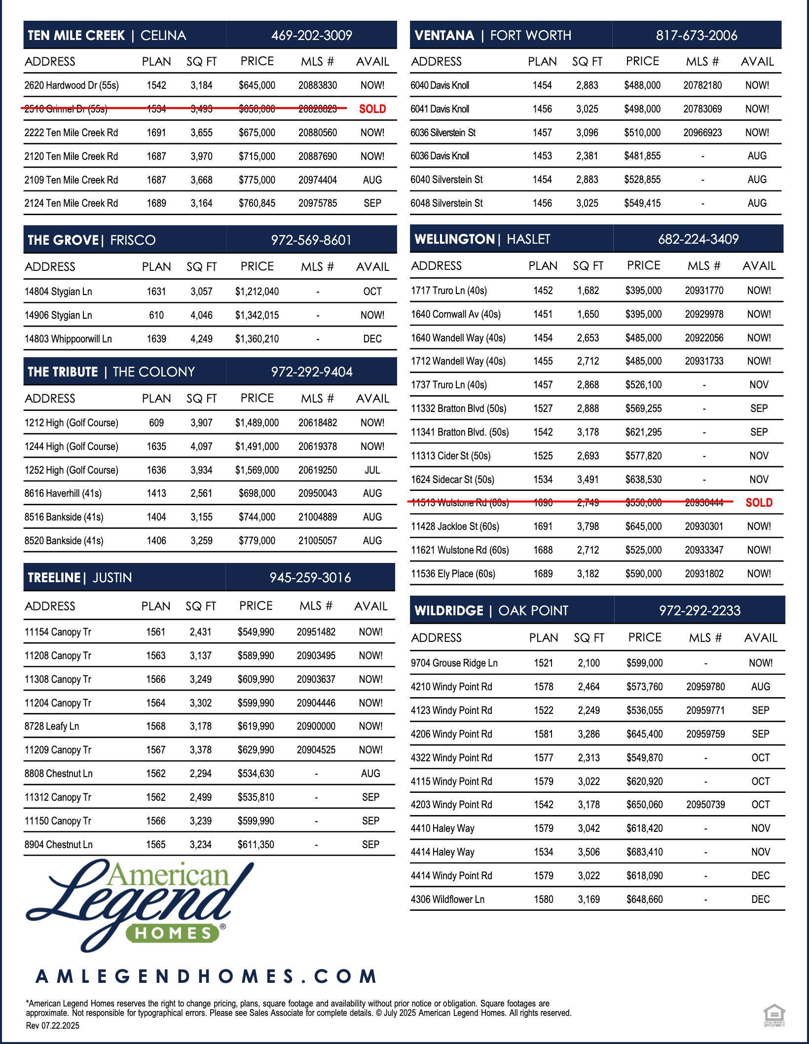 American Legend Homes
