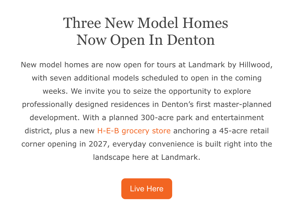Three New Model Homes Now Open In Denton