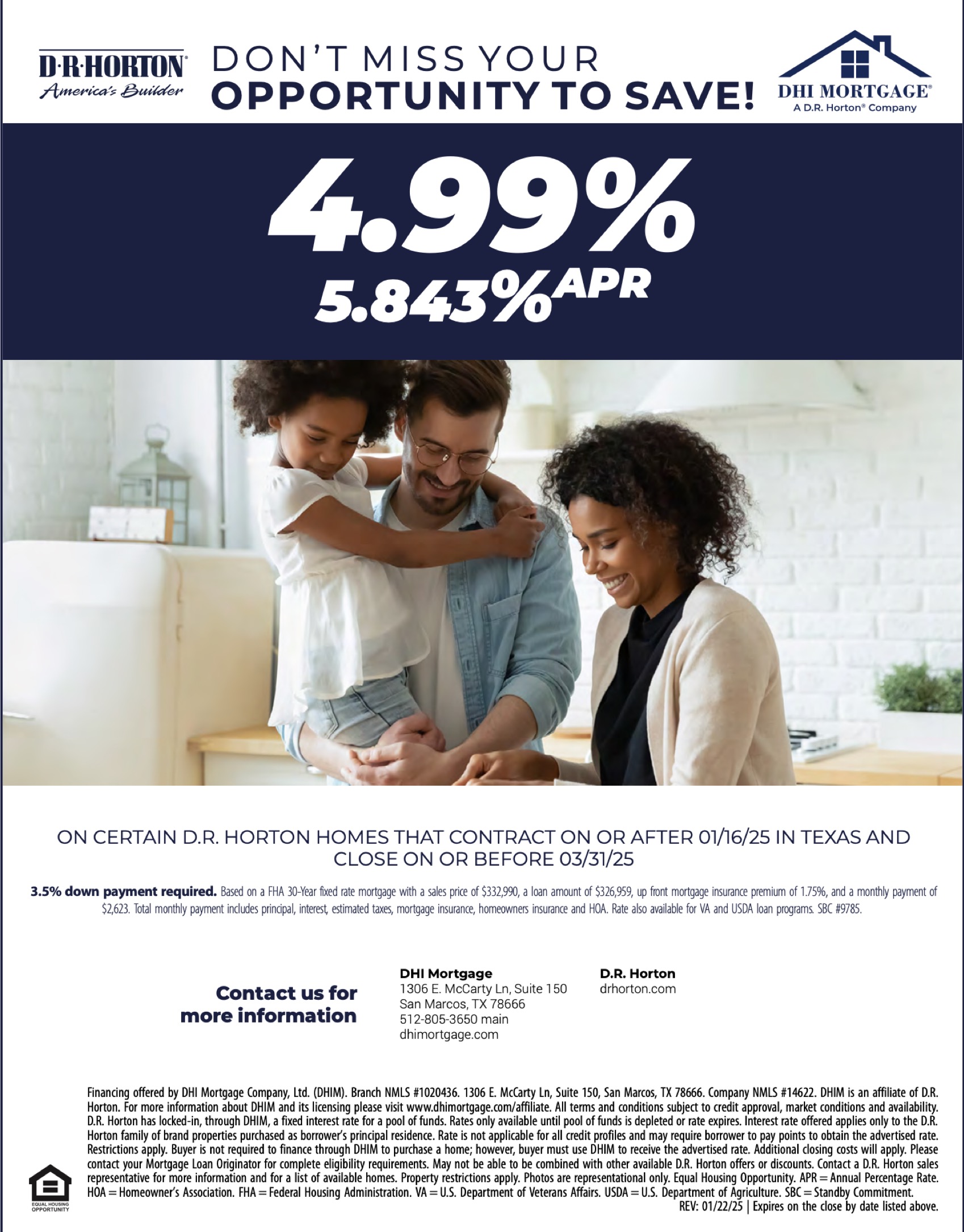 4.99% APR on D.R. Horton Homes